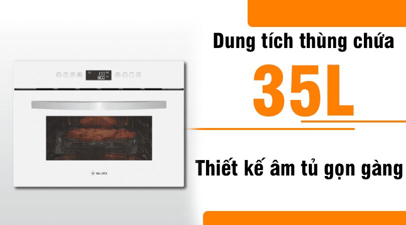 Lò vi sóng Malloca MW35-IX03 (Kính trắng) - Dung tích 35L linh hoạt